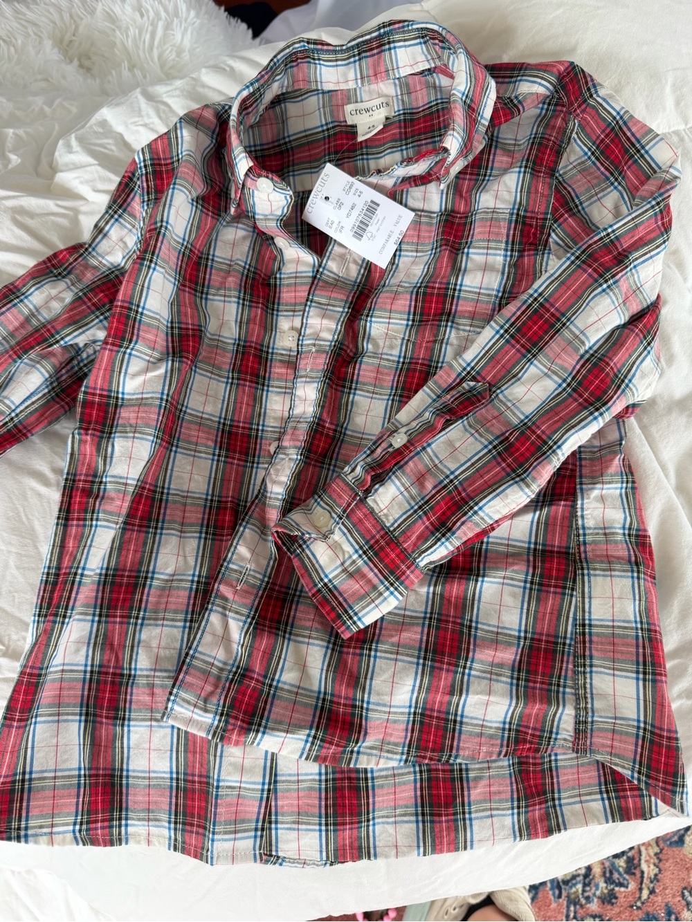 Boys Crewcuts Red and Cream shirt